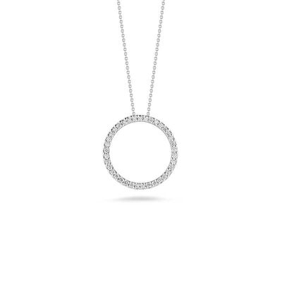 Roberto Coin Tiny Treasures Diamond Circle Necklace 18K