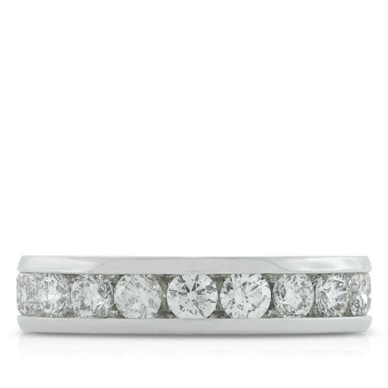 Channel Set Diamond Band 14K, 1.23 ctw. image number 1