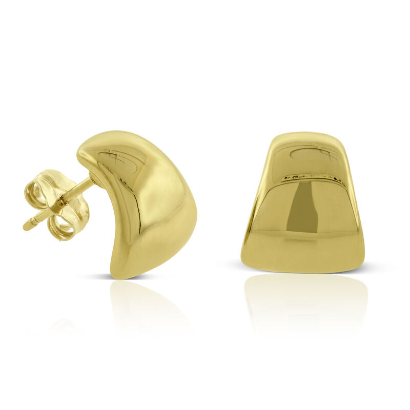 10MM Small Half Wrap Hoop Earrings 14K image number 0