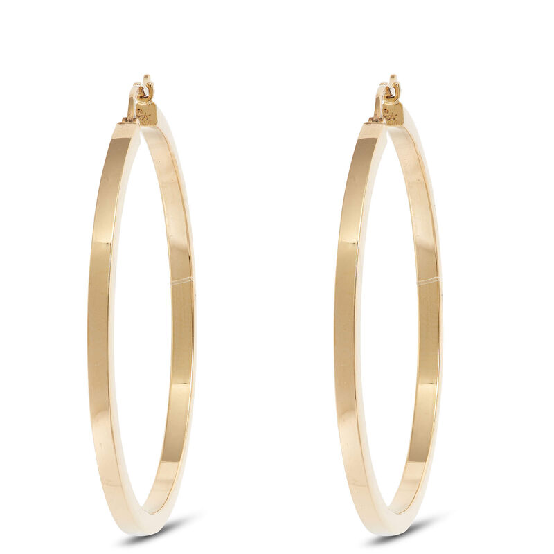 40MM Tube Hoop Earrings, 14K Yellow Gold image number 0