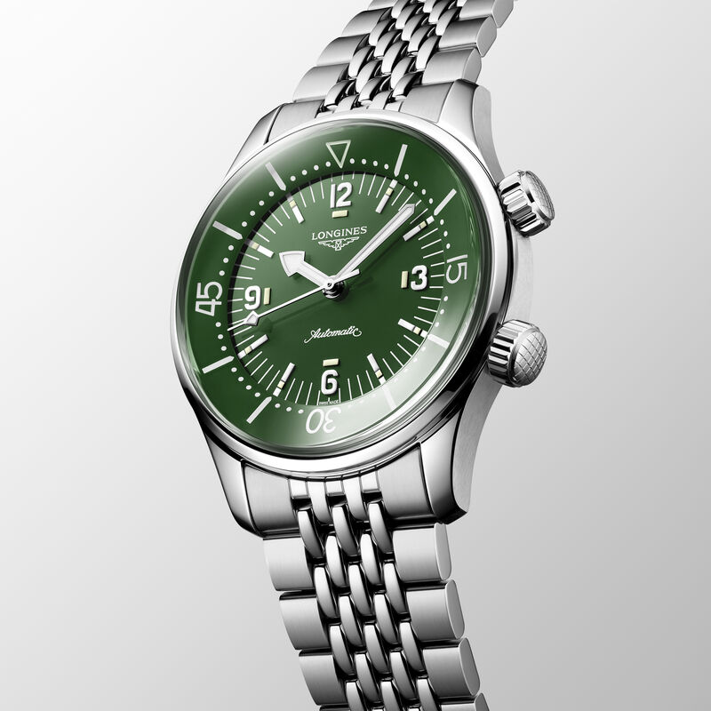 Longines Legend Diver Green Dial Watch, 39mm image number 1