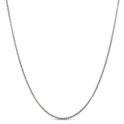 Toscano 18-Inch Box Link Necklace, 14k White Gold