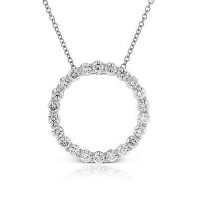 Diamond Circle Pendant 14K, 1 ctw.