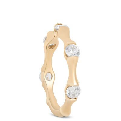 Ben Bridge Contoured Signature Diamond Anniversary Band, 18K Yellow Gold