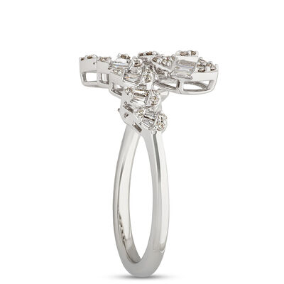 Classic Bypass Diamond Ring, 0.5 Carat Total Weight, 14K White Gold