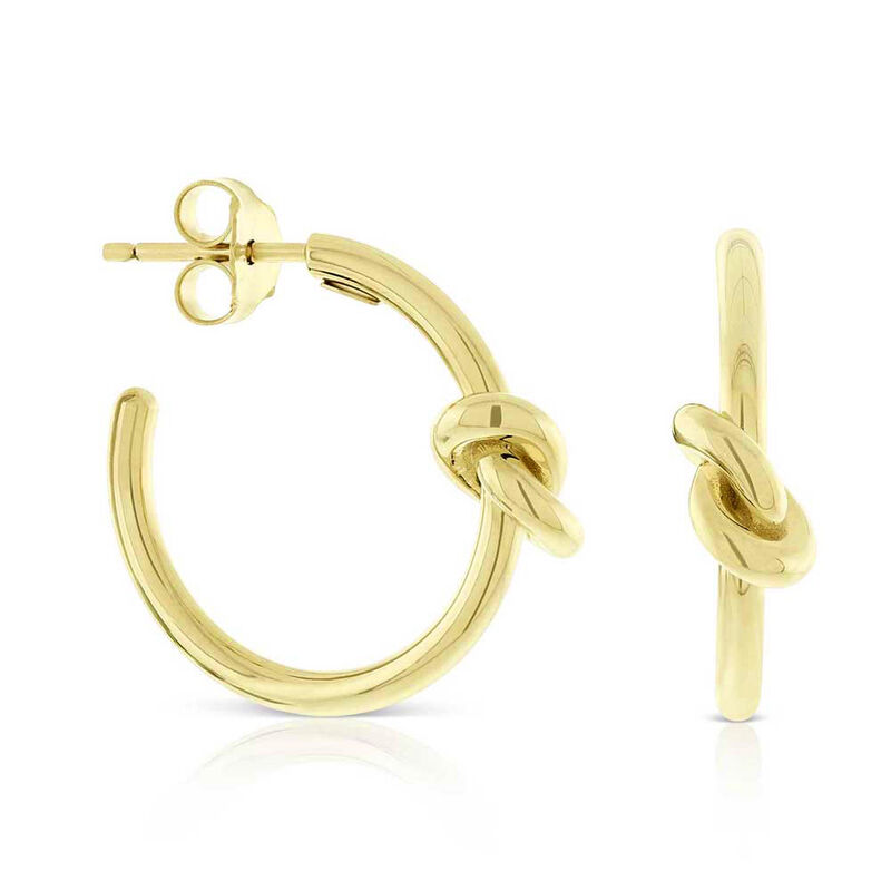 20MM Toscano Love Knot Hoop Earrings 14K image number 0