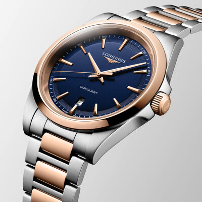 Longines Conquest Blue Dial Watch, 41mm