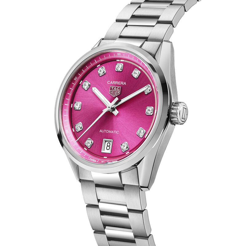 TAG Heuer Carrera Date Watch Pink Dial, 36mm image number 1
