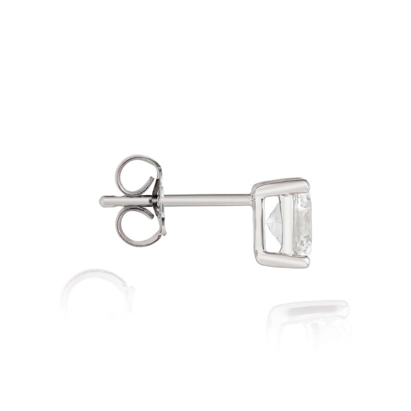 Oval Diamond Studs, 3/4 Carat Total Weight, 14K, White Gold image number 1