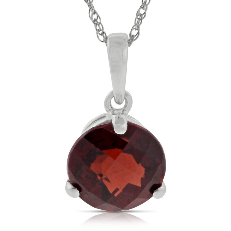Checkered Garnet Pendant 14K, 8mm image number 0