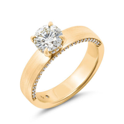 Bella Ponte Round Diamond Solitaire Engagement Ring, 14K Yellow Gold