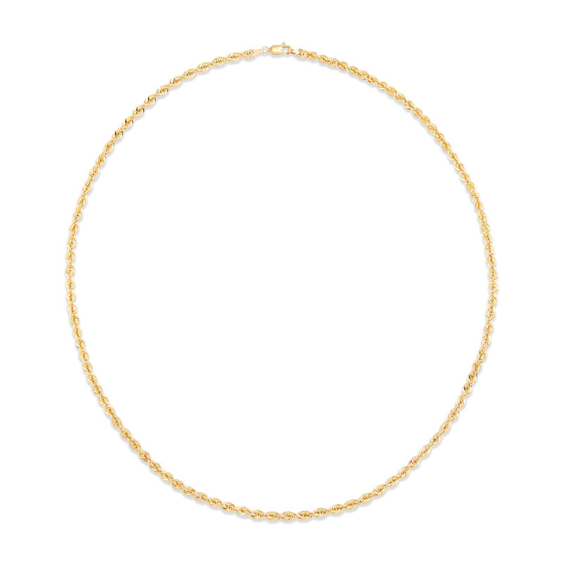 Bold Hollow Rope Link Necklace, 14K Yellow Gold image number 2