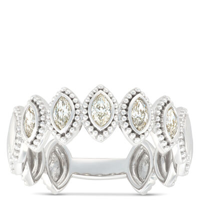 Marquise Diamond Ring, 0.33 Carat Total Weight, 14K White Gold