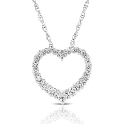 Graduated Diamond Heart Pendant 14K, 1/2 ctw.