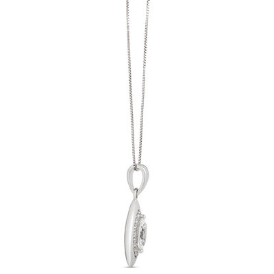 Elegant 18-Inch Pendant Necklace with Marquise and Round Diamonds, &frac12; Carat Total Weight, 14K White Gold