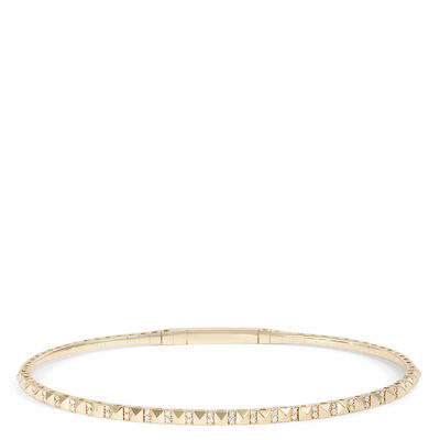 Flexy Pyramid Bangle, 14K Yellow Gold