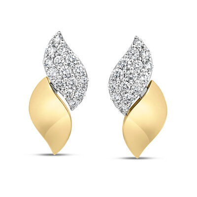 Roberto Coin 18K Yellow and White Gold San Marco Diamond Stud Earrings