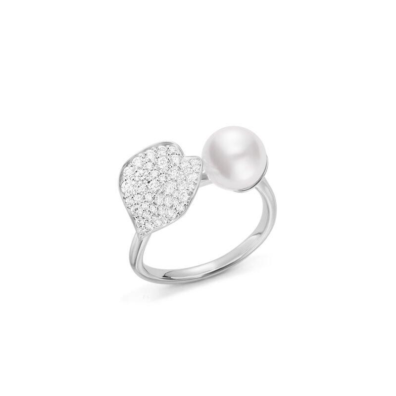 Mikimoto Akoya Cultured Pearl Ring in 18K White Gold with Diamond image number 0