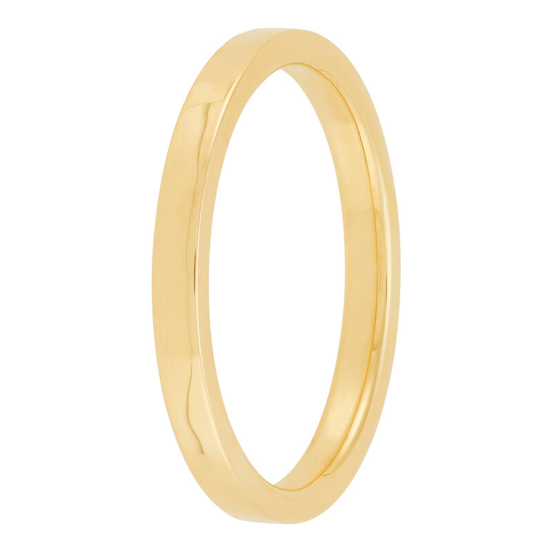 Yellow Gold Polished Pipe Comfort Fit 2mm Band 18K image number 1