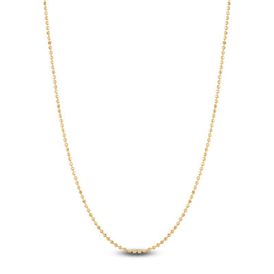 Classic 18-Inch Beaded Chain Necklace, 14K Yellow Gold