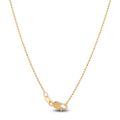 Classic 18-Inch Beaded Chain Necklace, 14K Yellow Gold