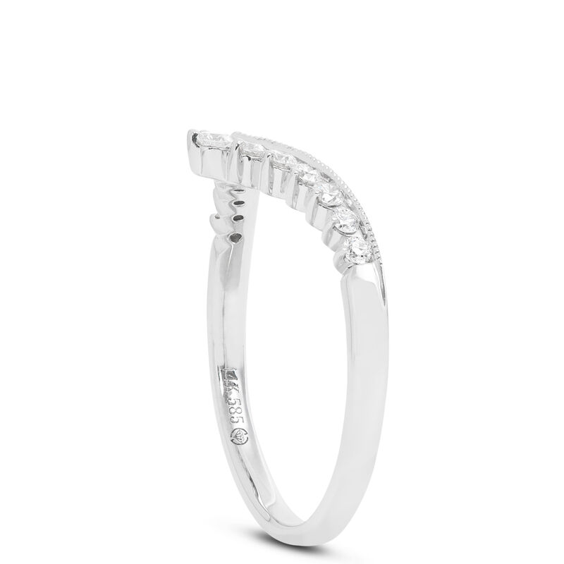 Chevron Diamond Band, 14K White Gold image number 1