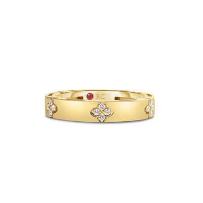 Roberto Coin 18K Yellow Gold Love In Verona Diamond Ring Size 6.5