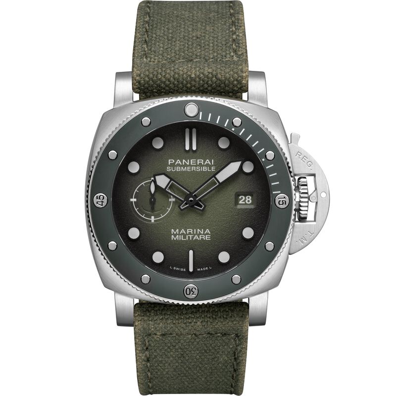 Panerai Submersible Marina Militare Green Dial Watch, 44mm image number 0