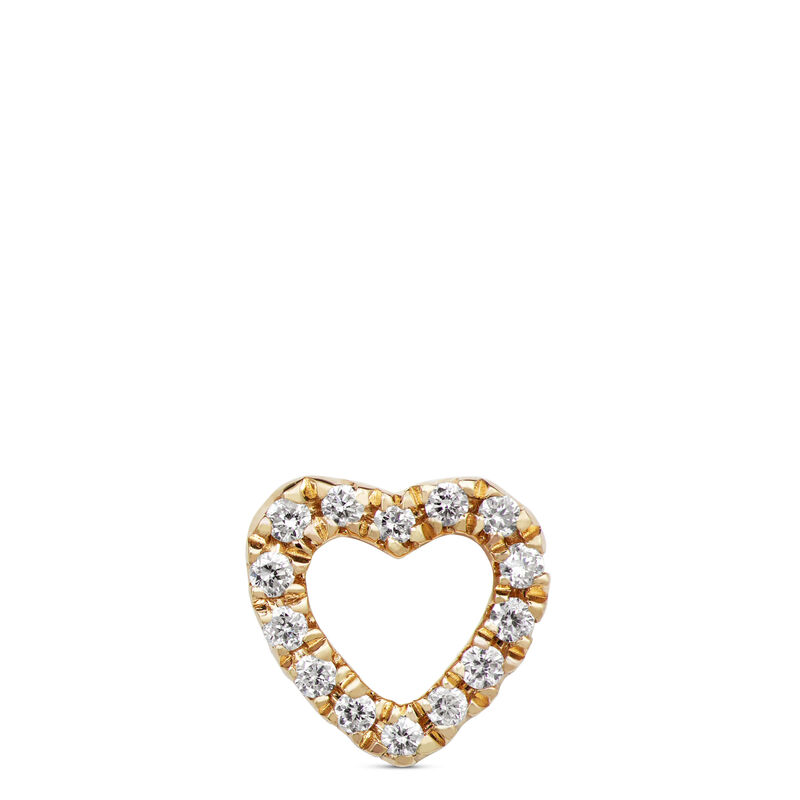 Diamond Heart Single Stud Earring, 14K Yellow Gold image number 0