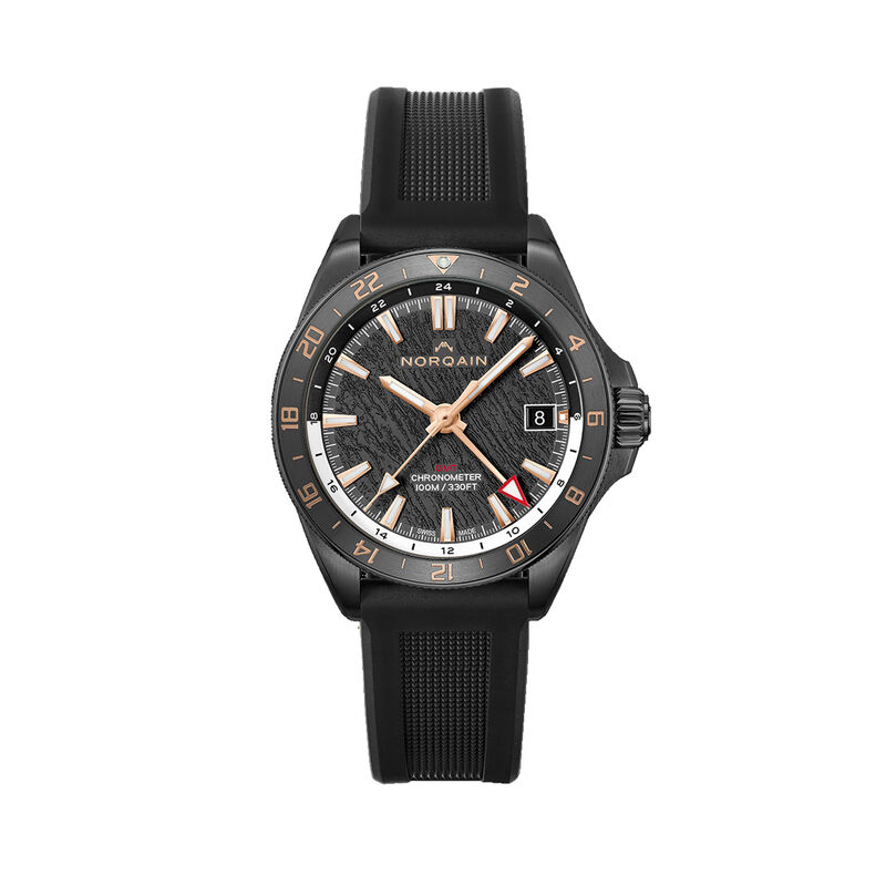 NORQAIN Neverest GMT Glacier Black Dial Watch, 41mm image number 0