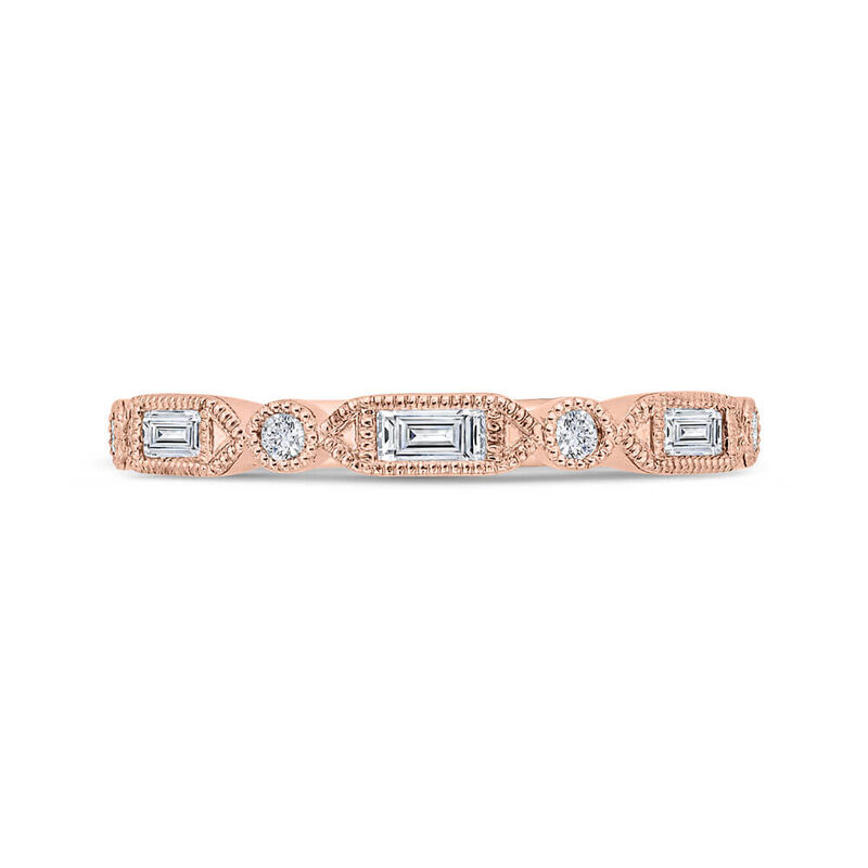 Bella Ponte Rose Gold Diamond Band 14K image number 1