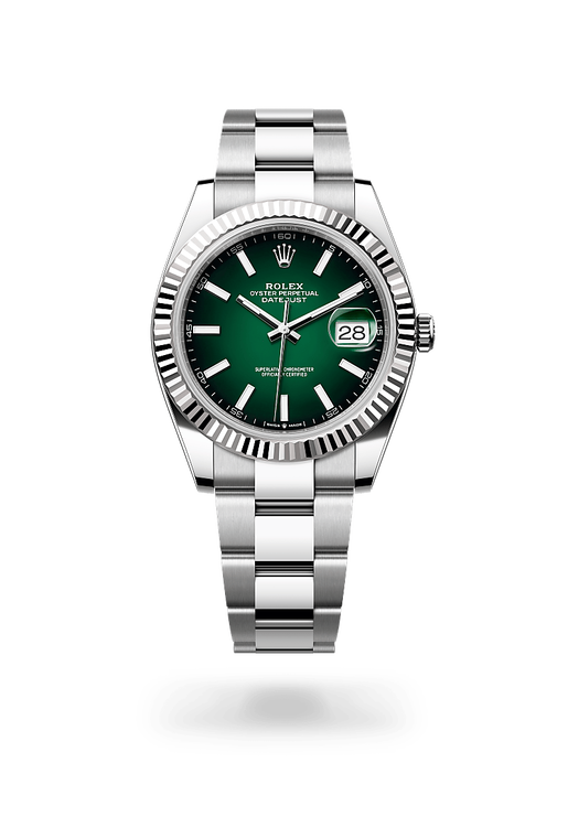 rolex datejust in white rolesor - combination of oystersteel and white gold, m126334-0033 - ben bridge