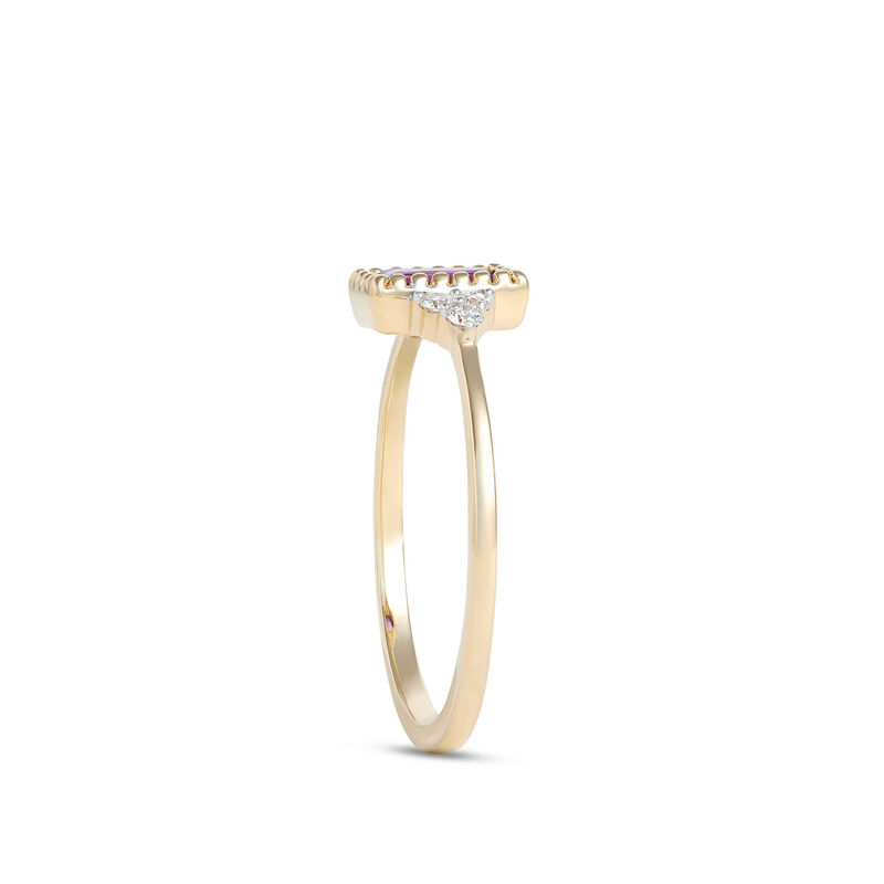 Emerald Cut Amethyst Ring, 14K Yellow Gold image number 1