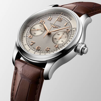 Longines Master Collection Chrono Monopusher White Dial Watch, 41mm