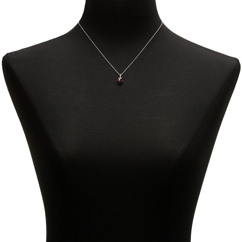 Checkered Garnet Pendant 14K, 8mm image number 2
