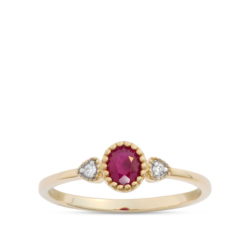 Oval Ruby Ring, 14K Yellow Gold image number 0