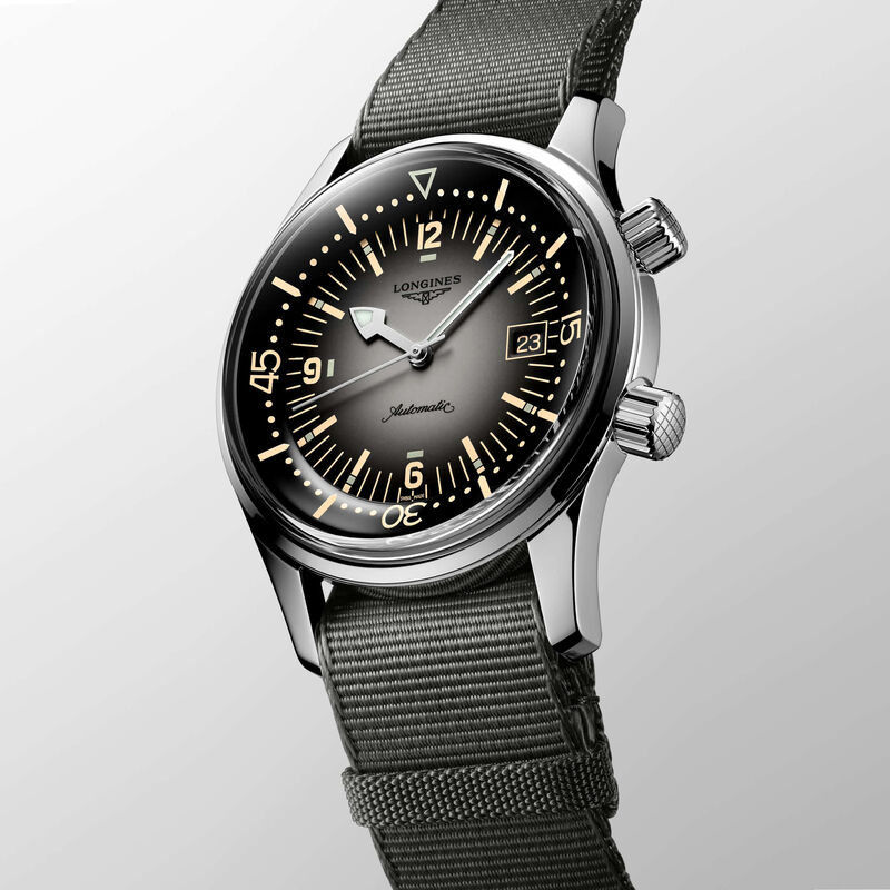 Longines Legend Diver Watch Gray Dial Synthetic Strap, 42mm image number 1
