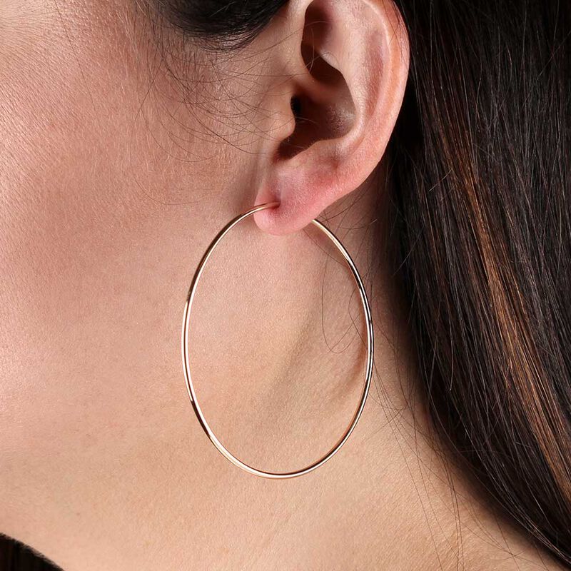 60MM Rose Gold Endless Hoop Earrings 14K image number 1