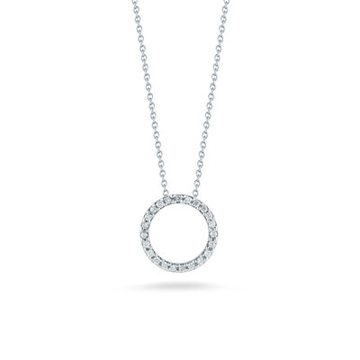 Roberto Coin 18k Gold Tiny Treasures Small Diamond Circle Necklace