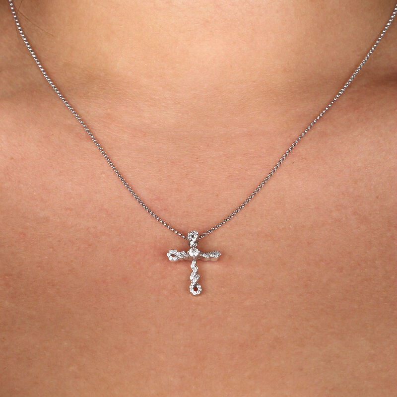 Ikuma Canadian Diamond Twisted Cross Pendant 14K image number 2