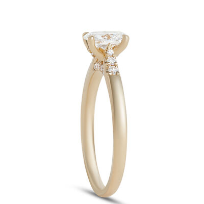 Oval Diamond Engagement Ring, 14K Yellow Gold