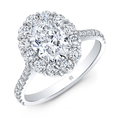 Rahaminov Oval Diamond Halo Ring 18K&nbsp;
