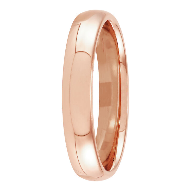 Rose Gold Polished Rounded Comfort Fit 4mm Band 14K image number 0