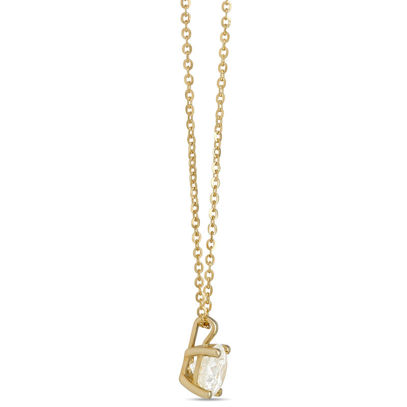 Classic Round Diamond Pendant, ⅔ Carat Total Weight, 14K Yellow Gold image number 1