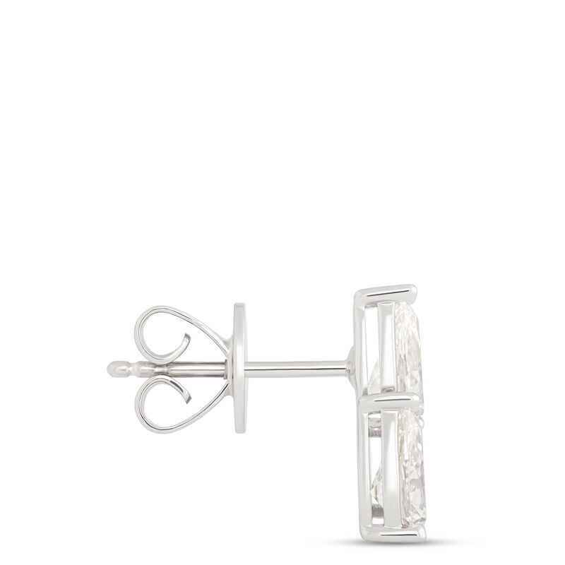 Pear Shaped Diamond Studs, 2 Carat Total Weight, 18K White Gold image number 1