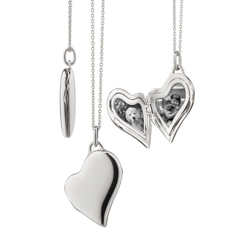 Monica Rich Kosann 22" Slim Heart Locket Necklace, Sterling Silver image number 0