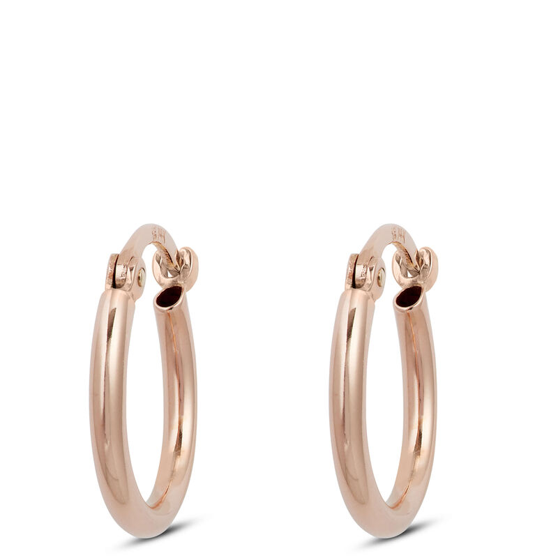 12MM Rose Gold Hoop Earrings 14K image number 0