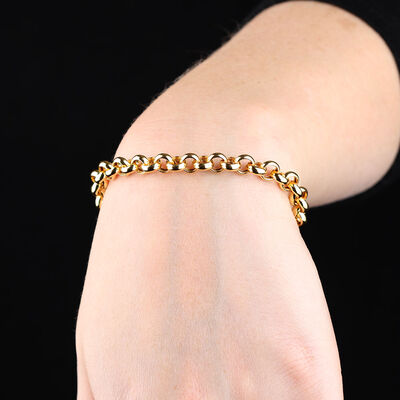 Toscano 7.5-Inch Rolo Chain Bracelet 14K Yellow Gold