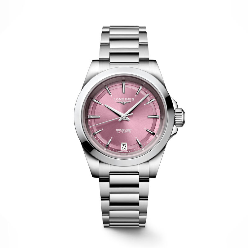 Longines Conquest Pink Dial Watch, 34mm image number 0
