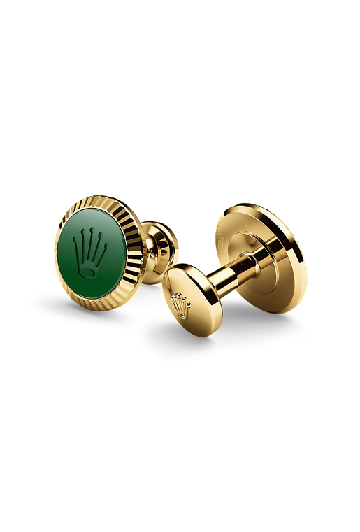 Rolex Fluted cufflinks, 18 kt yellow gold, A1038
